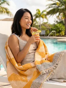 Crane Muslin Throw Blanket – Reversible Turkish Cotton