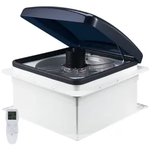 VEVOR RV Vent Fan,  14 inch RV Roof Vent Fan 12V, Powerful 10-Speed Reversible Fan with Remote Control, Built-in DC Motor, Power Top Lid,12 inch Fan Blade,Fits 14 x14 inch Roof Openings