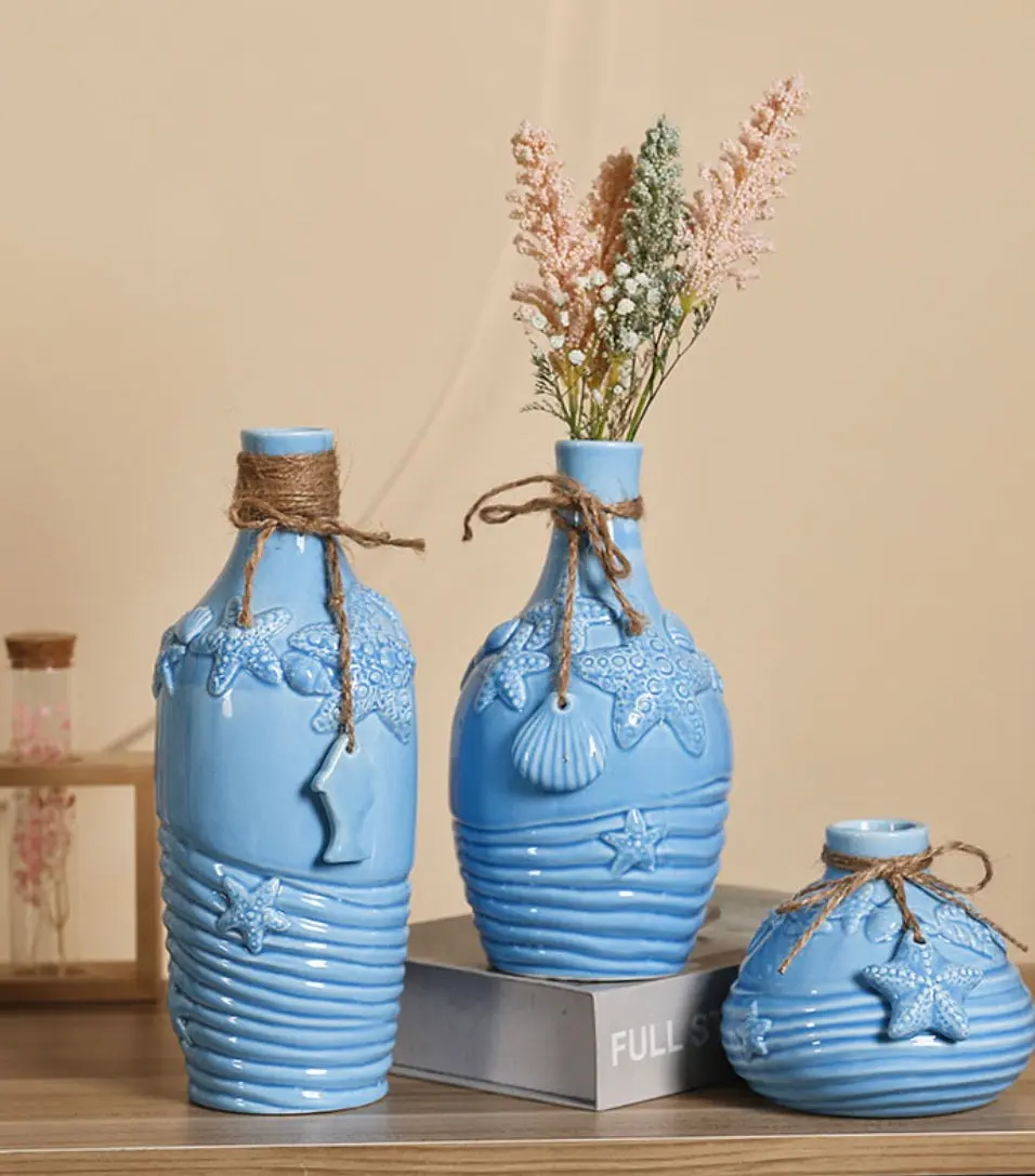 Mediterranean Coastal Ceramic Vase Collection