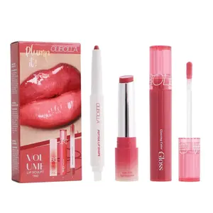 Three-Color Makeup Set, Matte Lip Liner + Glossy Lip Glaze, Long-Lasting, Non-Sticky, Perfect for Daily Use, Ideal Gift for Friends
