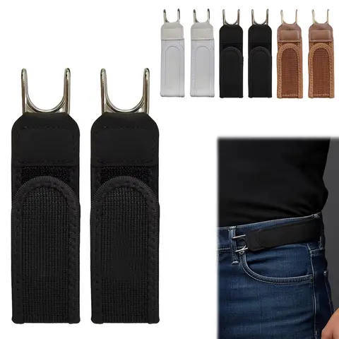 Men's Unisex 2-Pcs Buckleless Metal Hook Belts - Adjustable Fit Invisible Stretch Belts, No Velcro, Steady Hold, All-Day Ease, Clean Look, Business Use, Casual Jeans, Adjustable Fit, All-Day Ease