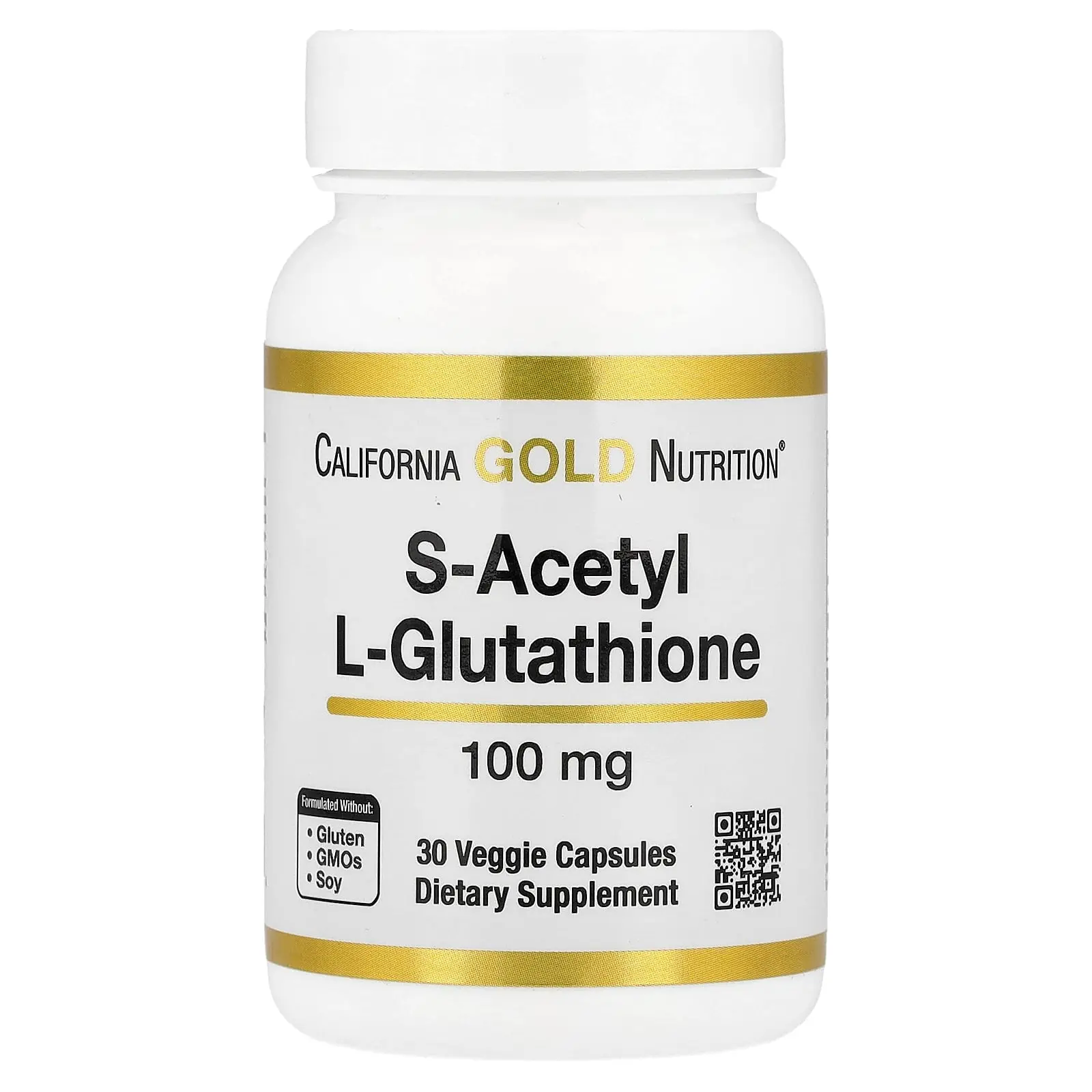 California Gold Nutrition S-Acetyl L-Glutathione, 100 mg, 30 Veggie Capsules