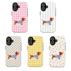 Cute French Dachshund Phone Case, for iPhone 16 15 14 13 12 11 17Pro Max,for Samsung S25 S24 S23 S22 Ultra,Gifts For Fans, Phone Accessories