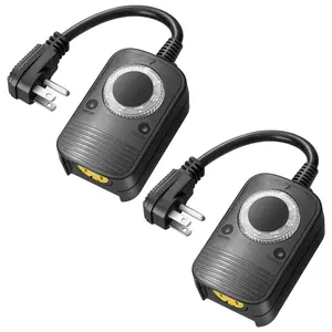 DEWENWILS Outdoor Timer, Dusk to Dawn Sensor Timer with Electrical Outlet (2 Pack)-HODT11A