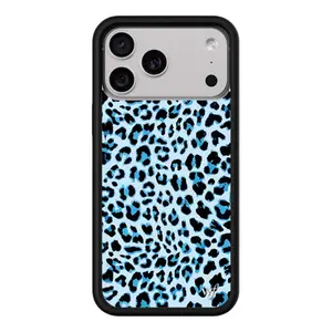 Blue leopard print phone case suitable for iPhone 17, iPhone 16 Pro Max/15 Plus, protective cover for 13/14