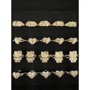 14k Gold Filled Nugget Rings Diamond Cut
