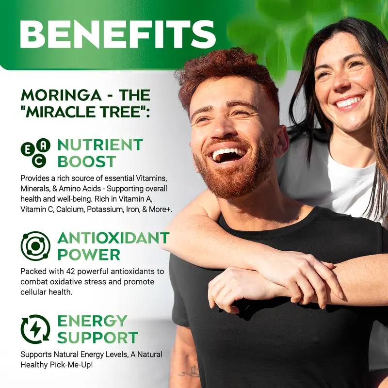 2 x Rosabella Moringa Capsules (800mg) for Immune Support, Gut Health & Vitamins 1