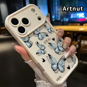 Phone Case for iPhone 17 Pro Max Air Promax Advanced Butterfly Pattern Full Coverage Reinforced Lens Protection Durable Soft Cover