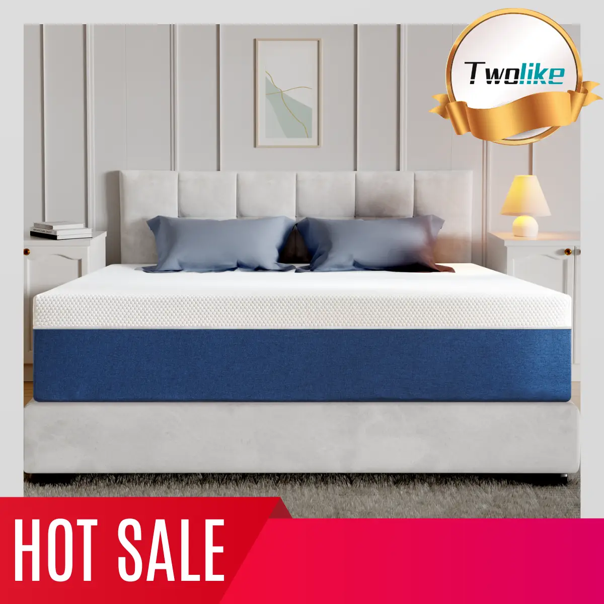 [Springtok]Twolike Memory Foam Mattress, Medium Firm, Cooling Gel Infused Mattress, Fiberglass free, 10 inch 14 inch full queen king Mattress in A Box