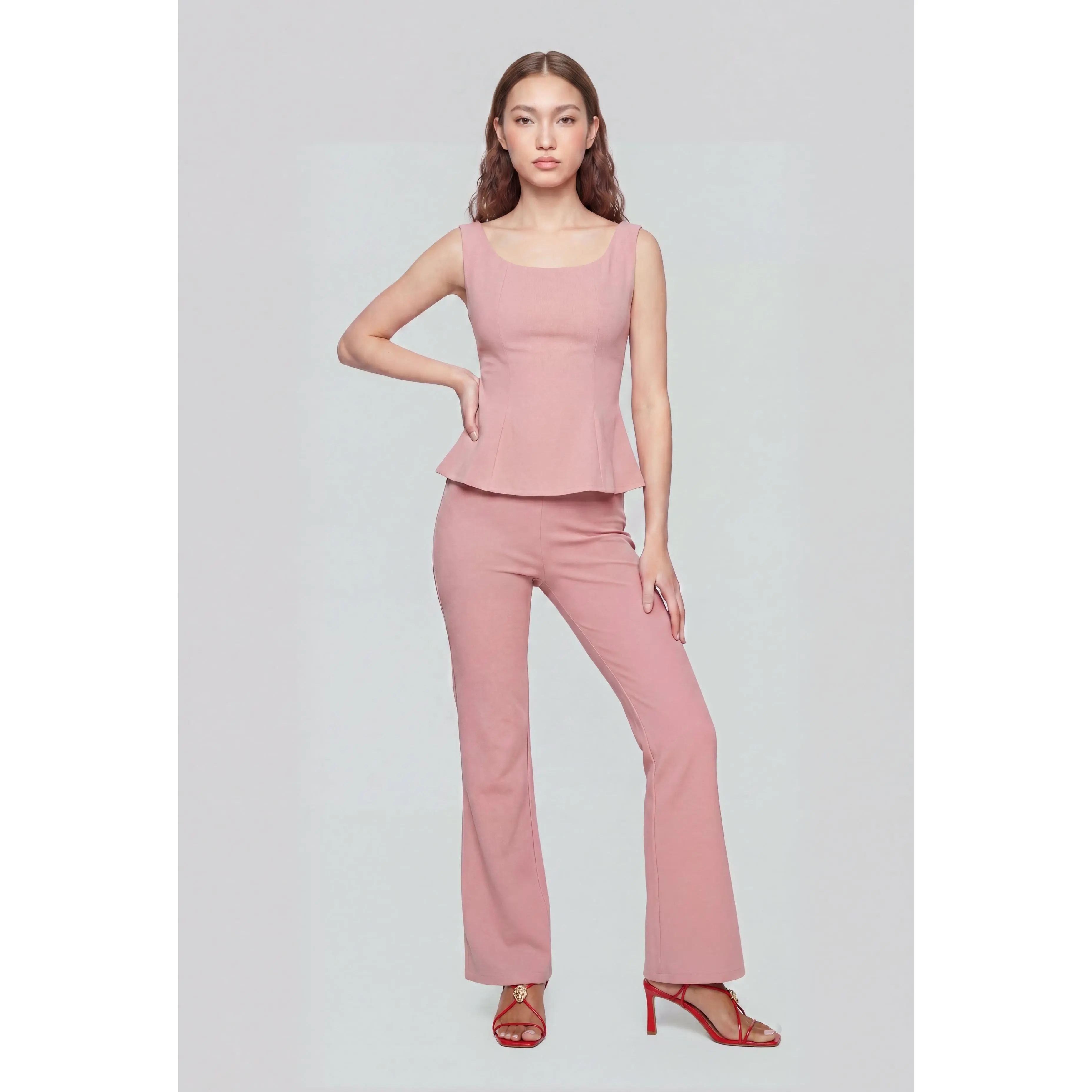 Crepe Boot Cut Pants