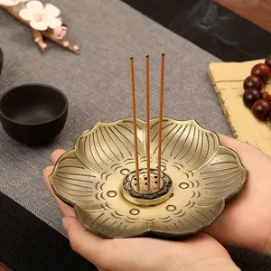 1pc, Plum Blossom Incense Stick Holder, Flower Shaped Metal Incense Burner, Craft Ornament for Spa, Yoga, Meditation, Home Decor, Aromatherapy Scent Diffuser
