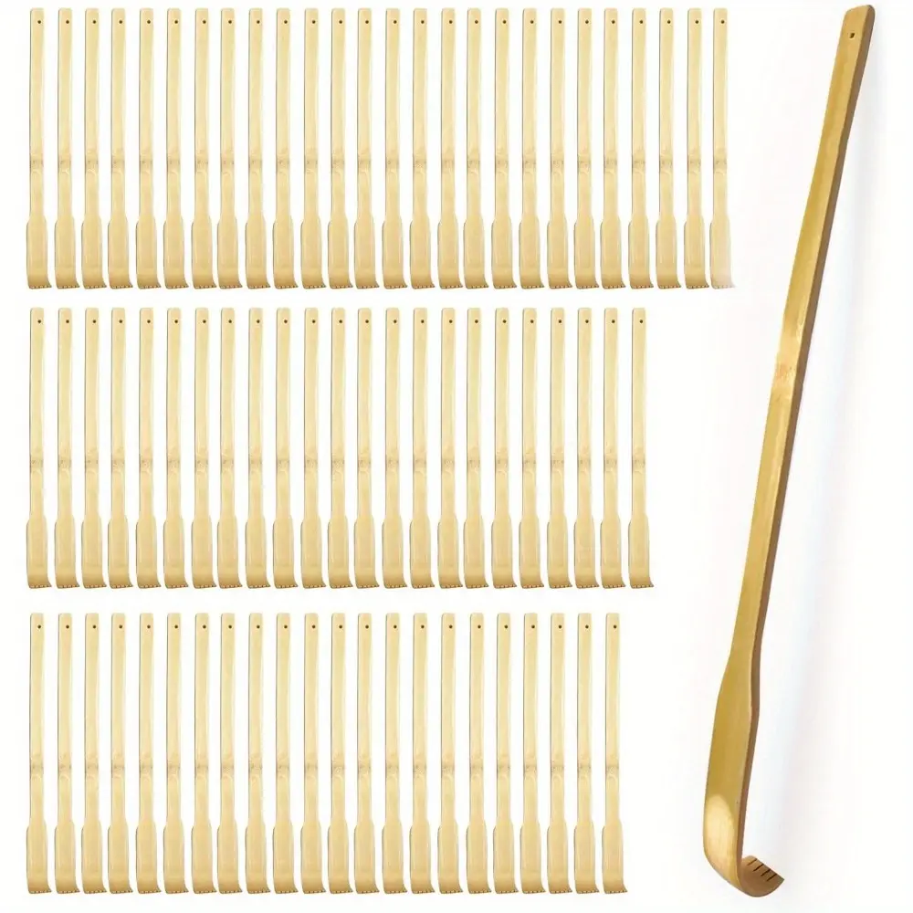 78 Pcs Bamboo Back Scratcher for Itching Relief and Body Massage Bulk Wooden Long Traditional Manual Back Massager for Elderly Women Men, Family, Friends, Nursing Gifts Comfort