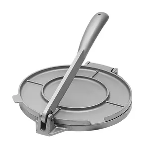 8" Cast Aluminum Tortilla Press - Silver  The traditional and durable design allows for perfectly pressed homemade tortillas, with just the right thickness and round shape.