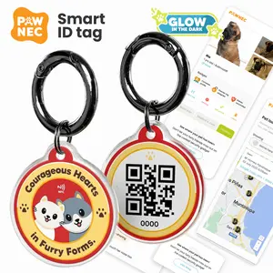 IndieTag 'Courageous' with instant text alert - Dog ID Tag - QR code Tag for Dog and Cat - Personalized Pet ID - Customized Name Tag