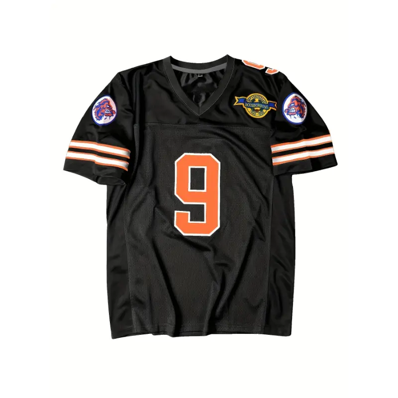 Men's Knit Fabric Football Jersey - KX06567 Loose-Fitting Vintage Patchwork Round Neck Breathable Sporty Chic Adult 4-Season Professional Machine Washable Sports Top for Training, Competition, Four Seasons, Short Sleeve