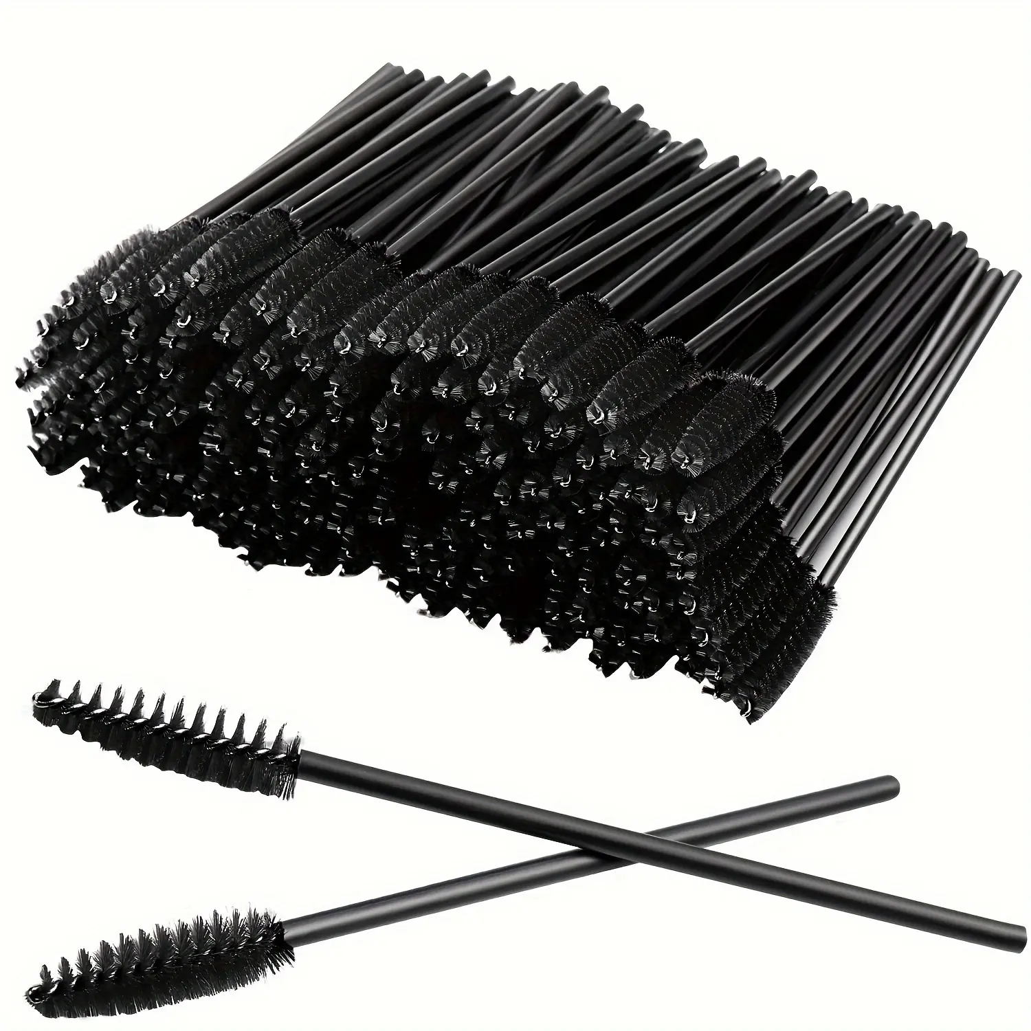 100Pieces/pack Eyelash Brushes, Adjustable Mascara Wands Makeup Applicator Kits, Eyelash Spoolies Brushes for Eyelash Extensions and Eyebrows Black Cosmetics