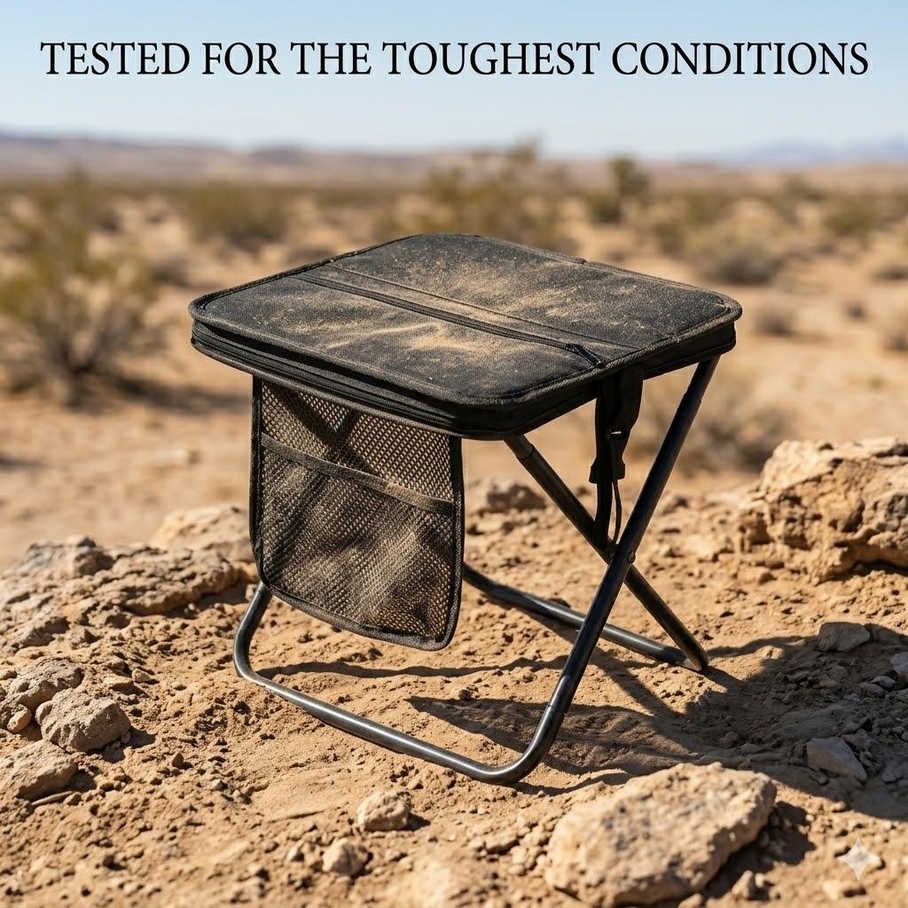 Heavy Duty Portable Folding Stool, Supports Up to 300 lbs, Sturdy Mini Camping Chair for Adults, Ultralight Collapsible Fishing Seat, Compact Outdoor Bench for Gardening & BBQ