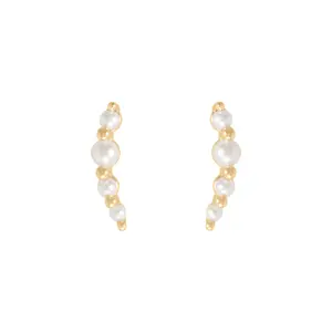 Pearl Climber Stud Earrings