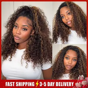 [WEAR GO HALF WIG] ISEE HAIR Wear Go 1B/30 Highlight Half Wig Water Wave Invisible Hairline Glueless Human Hair Wigs Seamless Flip Over Wig Natural Look Beginner Friendly #TikTokShopfalldealsforyou #Category Spotlight