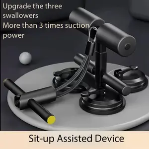 Abdominal Training Auxiliary Device, 3 Suction Cups & 3-Gear Height Adjustment Ab Trainer with 6-Tube Pull Rope, Fitness Equipment for Home and Gym Use