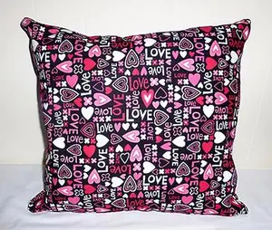 Valentine Pillow -Love and Hearts fabric- Handmade by Sue