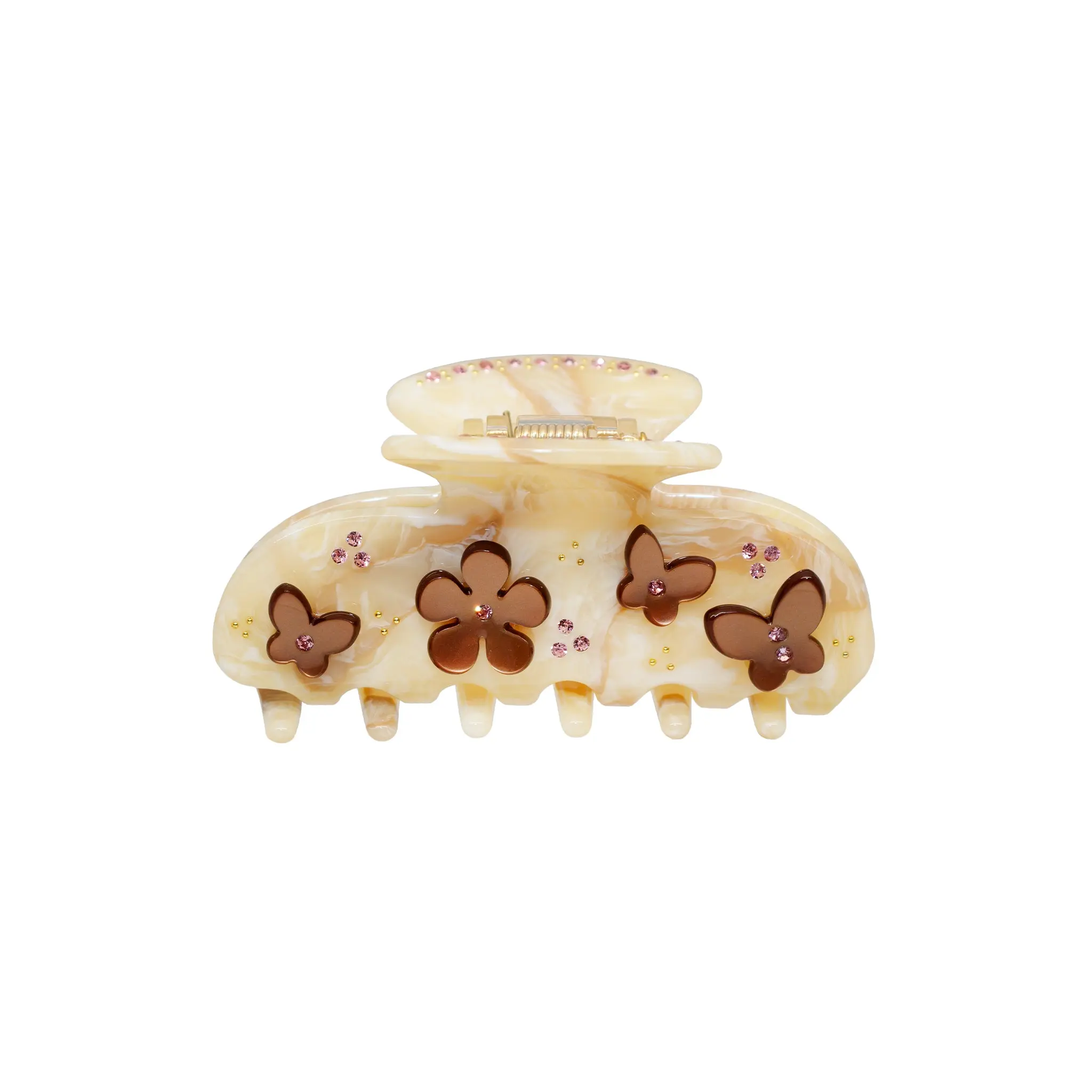 Emi Jay Sweetheart Clip Hair Claw in Cocoa Chantilly Angel Food