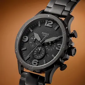 Fossil Nate Men's Watch with Oversized Chronograph Watch Dial and Stainless Steel or Leather Band