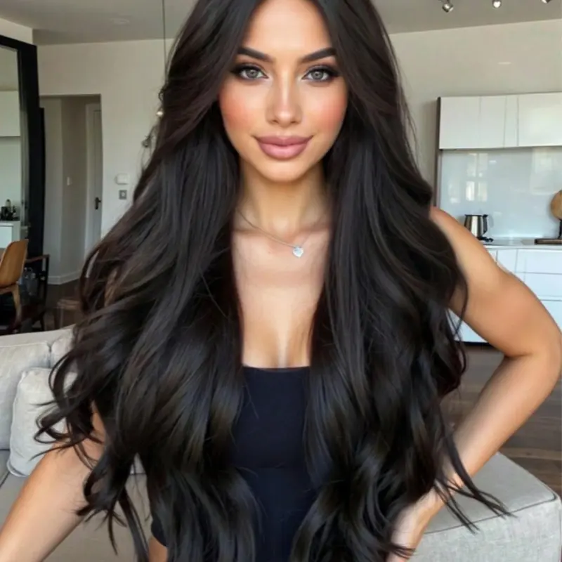 Long Glueless Curly Wig 28 Inches, Women's High Temperature Resistant Hairpiece, Stylish Casual Fashionable Synthetic Material Wigs, Synthetic Fiber Wig, Synthetic Hair, Summer Ready