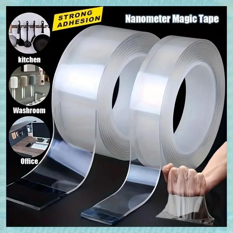 Double-Sided Adhesive Tape, Nano Tape, Large Double Sided Tape Heavy Duty Removable, Transparent Adhesive Tape, Traceless Adhesive Tape, Removable, Wa