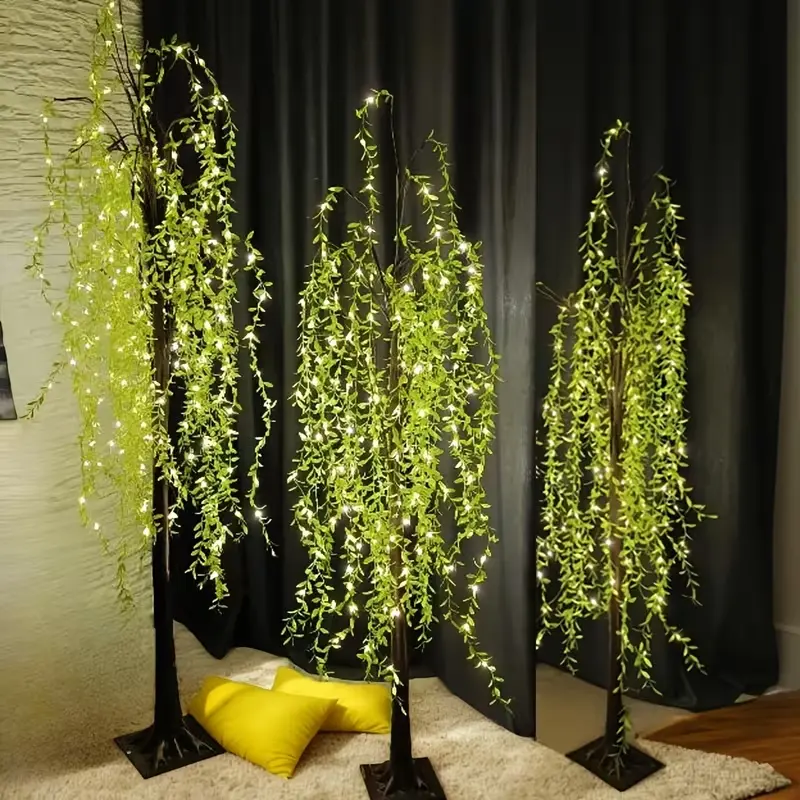 Charming LED Weeping Willow Lights - 3.9 ft / 4.9 ft / 5.9 ft, USB-powered artificial weeping willow floor lamp, perfect for home and holiday decor, Mother’s Day, spring and summer decorations, and various occasions