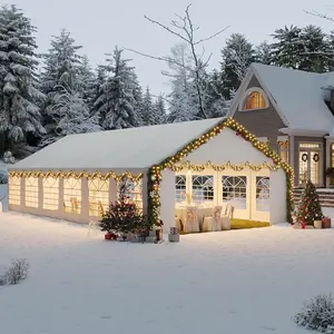 【Ships in 3 Packages】Aoxun 20x40 Party Tent Canopy for Weddings Waterproof Event Tent with Removable Sidewalls &Roll-up Door, Heavy-Duty Steel Frame for Outdoor Weddings, BBQ, Birthday Parties, & Camping,White