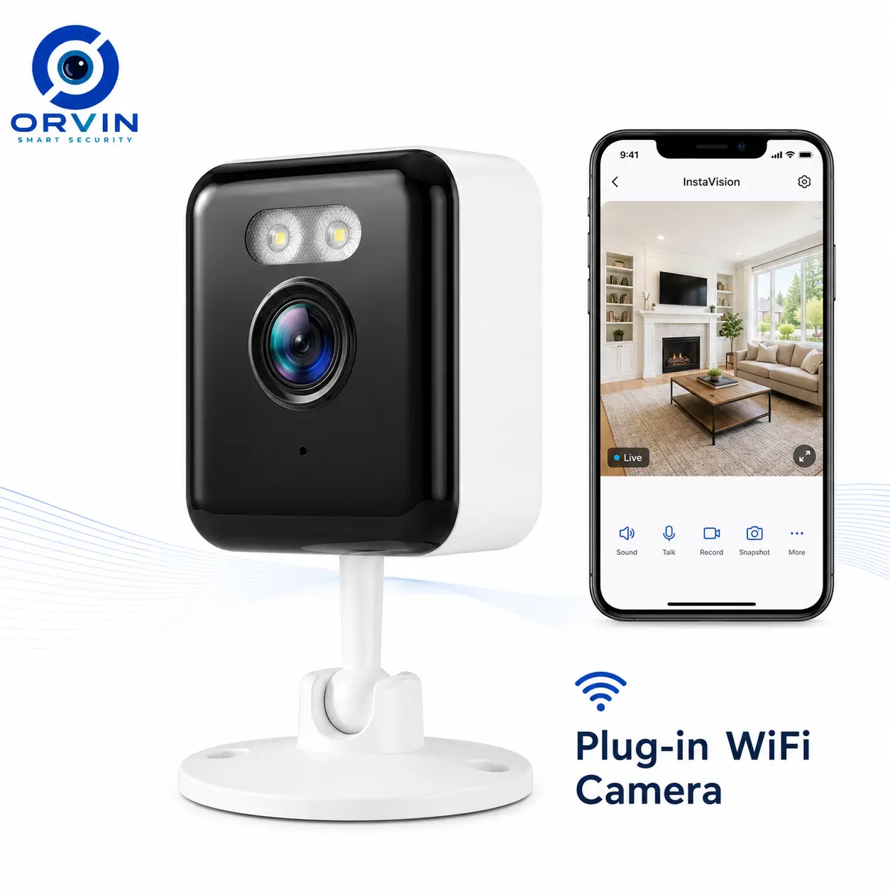 3MP WiFi Security Camera, Wireless Surveillance Camera with Easy Installation, AI Motion Detection, Night Vision, Remote Viewing, Infrared Dual Spotlights, Smart Home Camera for Indoor/Outdoor Security