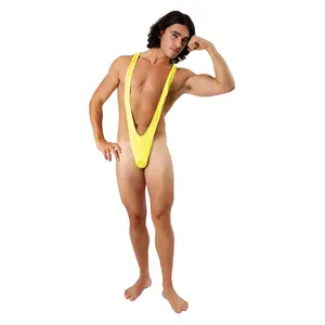 Borat Mankini Thong Swimsuit (luminous Yellow) Adult Costume