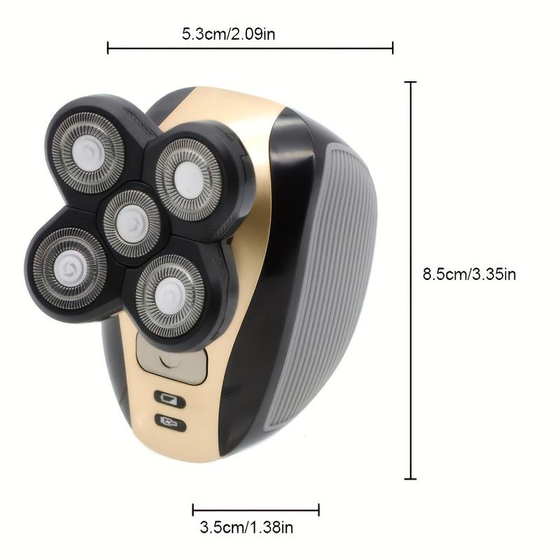 Portable Men's Multifunctional Electric Shaver Set, Wet/dry Cordless Razor, 5-Blade Trimmer, Waterproof Rotating Blades, Waterproof Rechargeable Shaver, Gift for Him