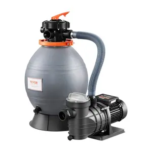 VEVOR Sand Filter Pump for Above Ground Pool, 16 in, 3500 GPH, 3/4 HP Swimming Pool Sand Filter Pump System, Krystal Clear with 6-Way Multi-port Valve & Strainer Basket, Easy Installation for Pools