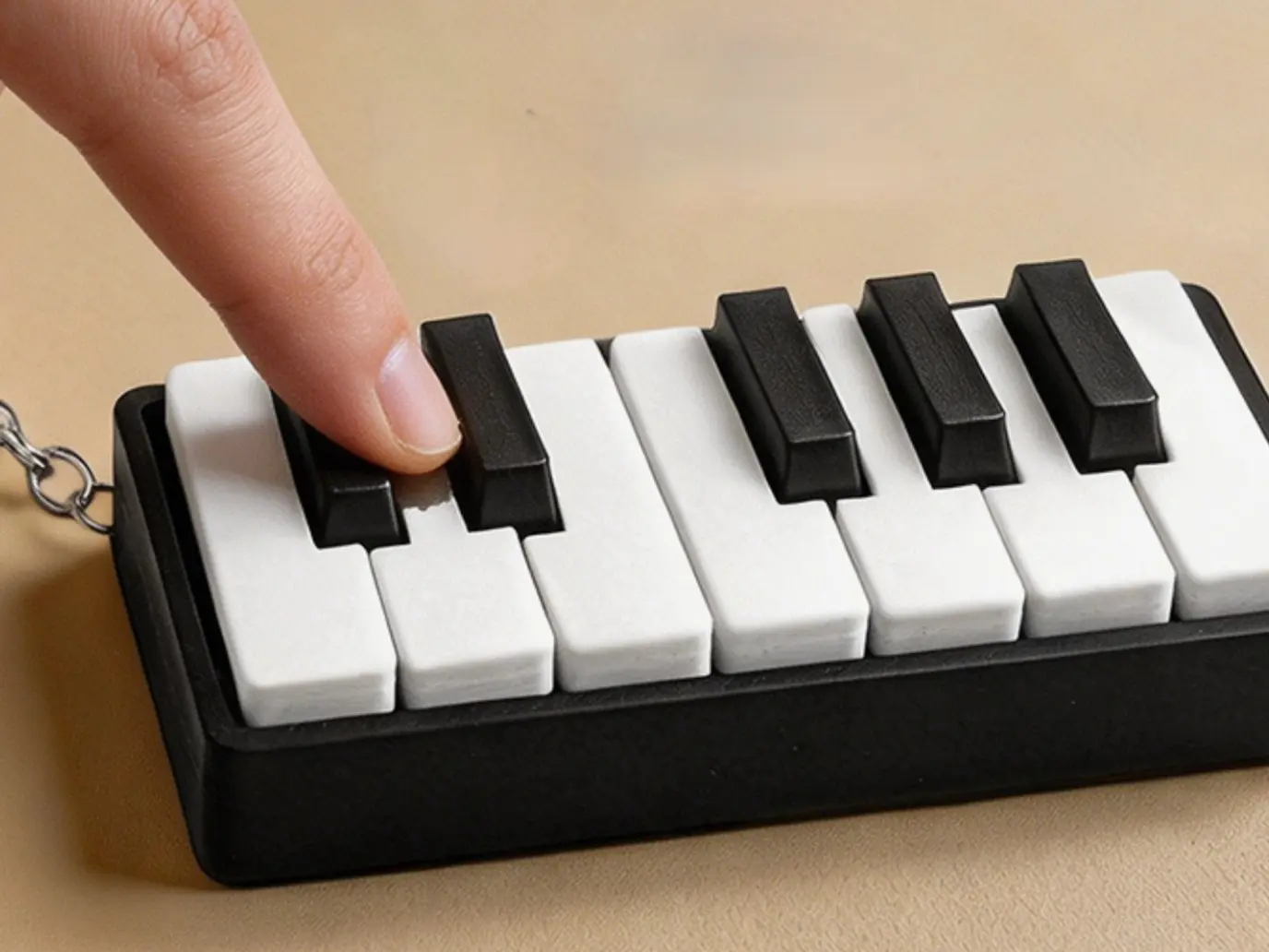 Mini Piano Keyboard Keychain | Music Lover Gift | Cute Backpack Charm | Musician Accessory