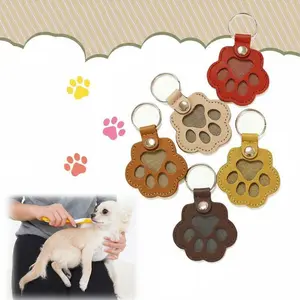 Pet Fur Memory Pendant, Cute Paw Print Keepsake Necklace & Keychain, Collectible Pet Hair Memorial Gift for Dog & Cat Lovers universal keychain playful touch tiny knives keyboard fidget Valentine's Day Mini Bear Keychain nik thomas backpack seasonings