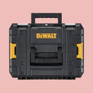 TSTAK II Tool Box, Flat Top Tool Storage Case, Organizer Box Holds Up To 66 lbs, Flexible Platforms for Stacking, 13 Inch (DWST17807)