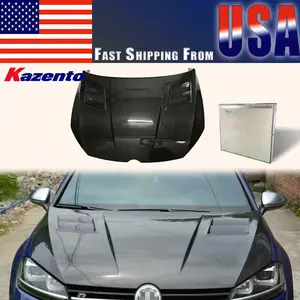 For VW Volkswagen GOLF 7 7.5 R GTI AS Style Carbon Fiber Vented Hood Bonnet US WAREHOUSE CLEARANCE SALE