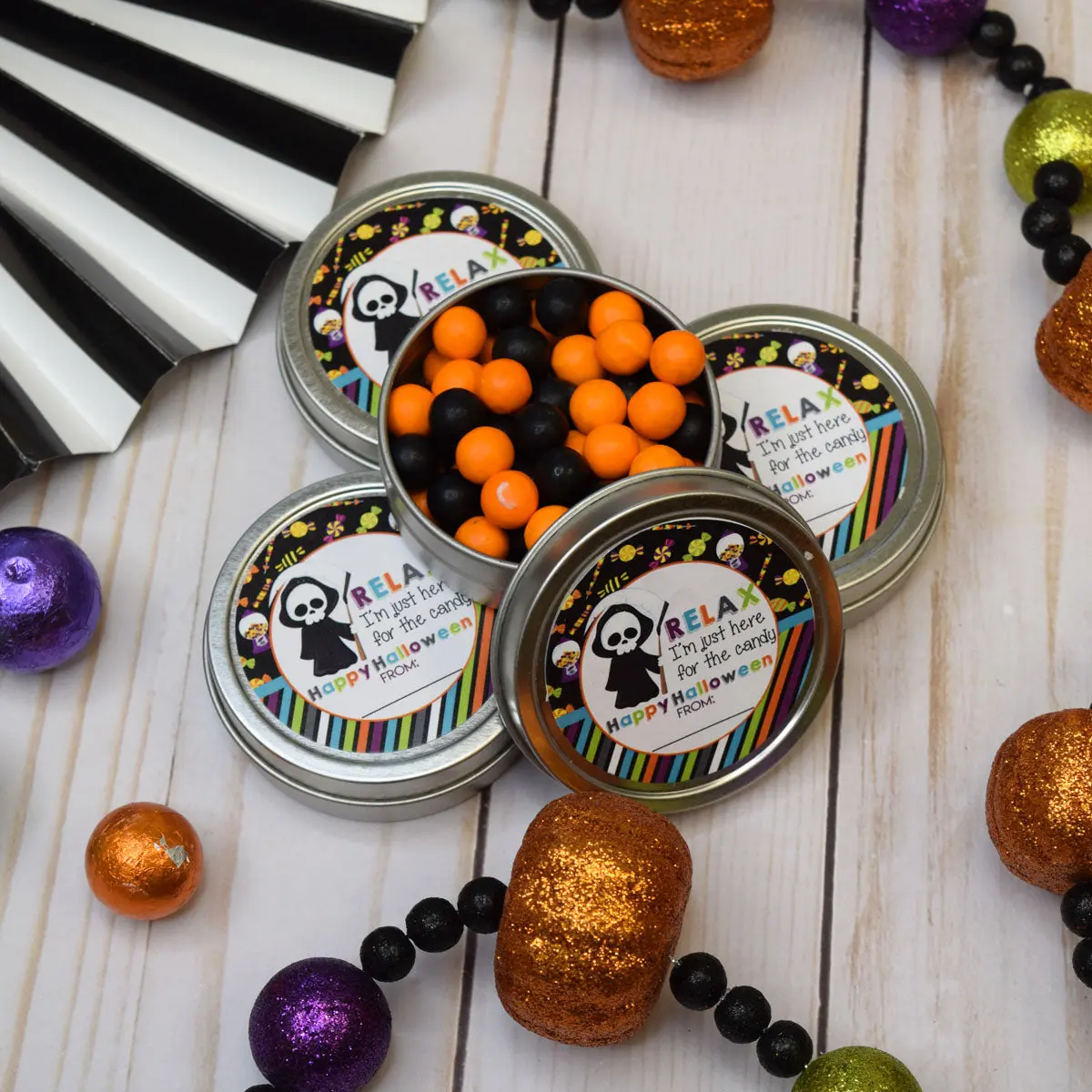Halloween Party Favor Stickers – 40 Large 2" Peel & Stick Labels – Cute & Spooky Designs for Treat Bags, Cookie Boxes, Gift Tags, Kids, Classroom & Halloween Parties