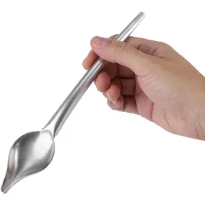 Stainless Steel Saucier Drizzle Spoon Sauce Spoon with Tapered Spout Chocolate Drizzle Tool for Decorating Plate