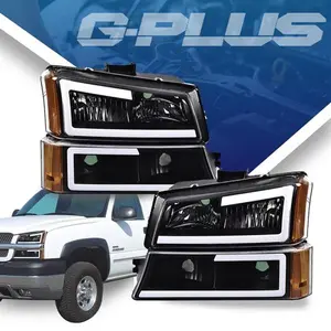 Fit For 2003-2007 Chevy Silverado Avalanche LED DRL Headlights Bumper Lamps