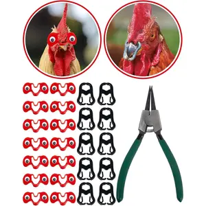 A set of 100pcs, Chicken Beak Clips, Pinless Chicken Peepers, with Product Manual, Googly Eyes, Pliers, Anti-Pecking