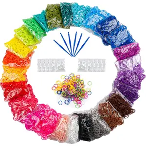 12730+ Loom Rubber Bands Refill Kit in 26 Colors with 500 Clips 6 Hooks Premium Bracelet Making Kit for Weaving DIY Crafting Gift
