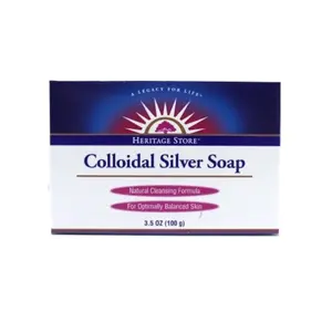 HERITAGE STORE Colloidal Silver Bath Soap, Gentle Daily Body Care Cleanser with Moisture, 3.5 oz