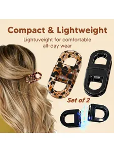 2PCS Magnetic Hair Clips for Styling, Strong Hold No-Slip Magnetic Hair Styling Clips for Women, No Damage hair, Seamless 2-in-1 Design, Small and light, Suitable For All Hair Types, Simple to Operate for Everyday Hairstyles and Salon