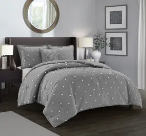 Daphne Clip Polka Dot 3-Piece Comforter Set, Twin/Twin XL