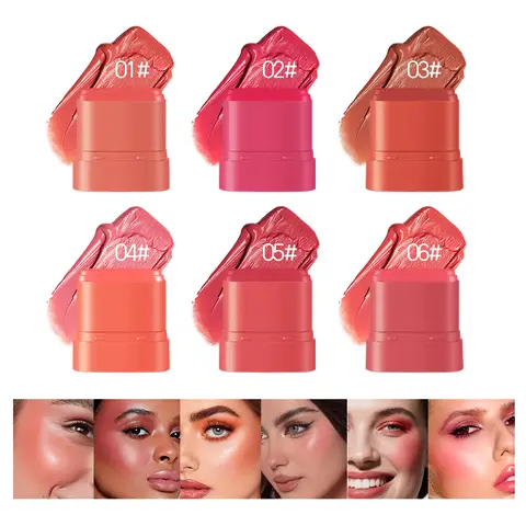 6-Shade Multi-Function Beauty Stick - Creamy, Buildable Formula for a Seamless Blush & Lip Look
