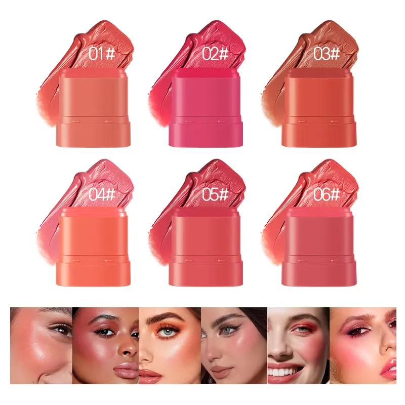 6-Shade Multi-Function Beauty Stick - Creamy, Buildable Formula for a Seamless Blush & Lip Look