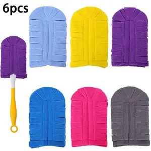 360° Fleece Duster Refills for Swiffer, Reusable Duster Refills Heavy Duty Compatible with Swiffer Hand Duster (6 Pack-Mixed Color) Cleaning Gloves Washable